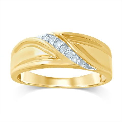 10K 0.08-0.09CT D-MENS BANDS RING