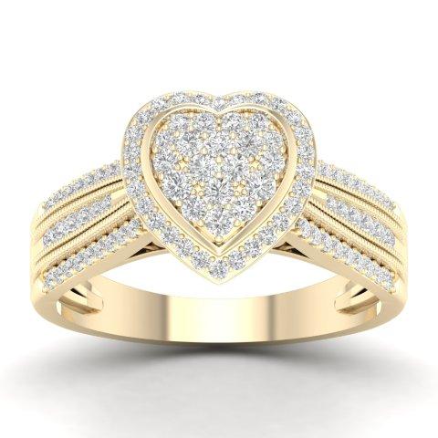 10K 0.50CT D-LADIES RINGS "HEART"
