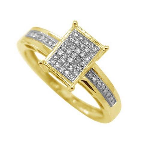 10K 0.15CT D-LADIES MICROPAVE RINGS