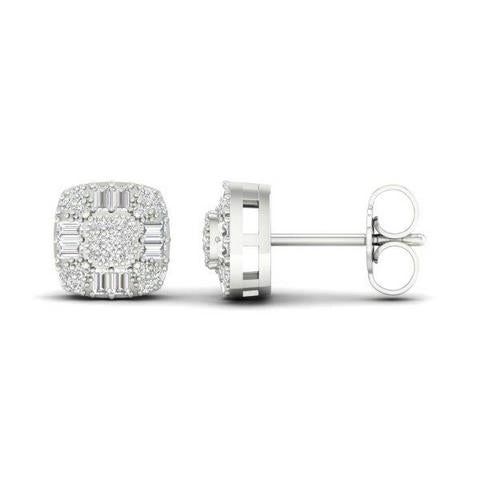 10K 0.25CT D-BAGUETTE EARRINGS