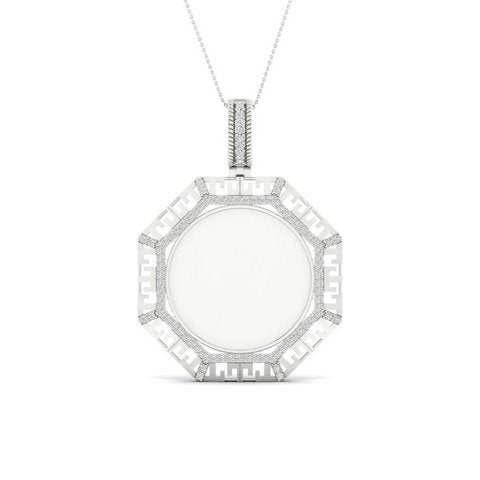 10KT 0.25CT D-MEMORY PENDANT WITH COIN PLATE