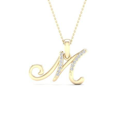 10K 0.04CT D-LADIES INITIAL "M"