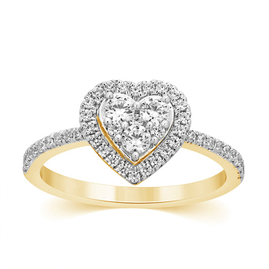 10K 0.52CT D-LADIES RINGS "HEART"
