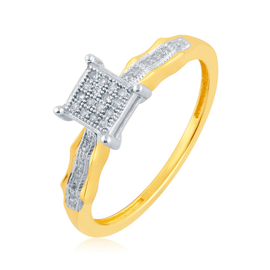 10K 0.10CT D-LADIES MICROPAVE RINGS