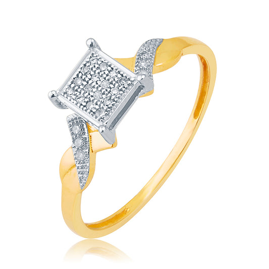 10K 0.07CT D-LADIES MICROPAVE RINGS