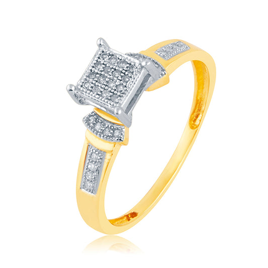 10K 0.10CT D-LADIES MICROPAVE RING