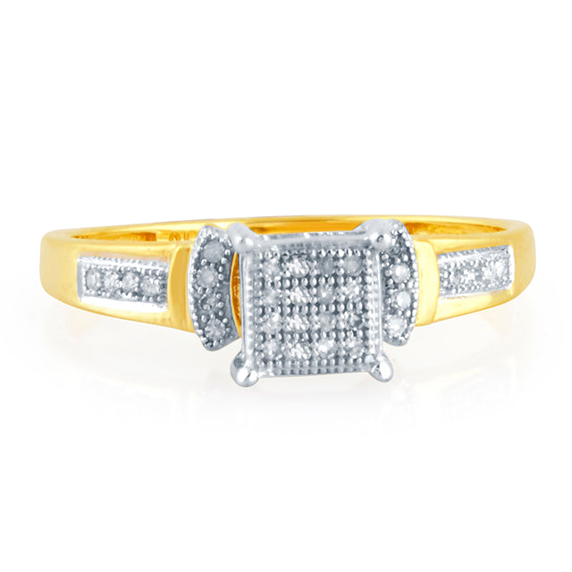 10K 0.10CT D-LADIES MICROPAVE RING
