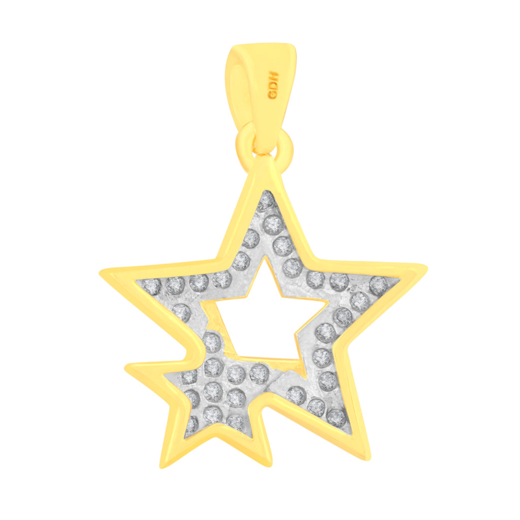 10K 0.10-0.12CT D-ASSORTED CHARM "STAR"