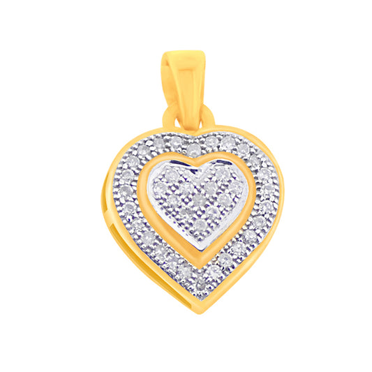 10K 0.10CT D- "HEART CHARM"