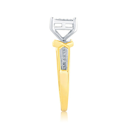 10K 0.14CT D-LADIES MICROPAVE RINGS