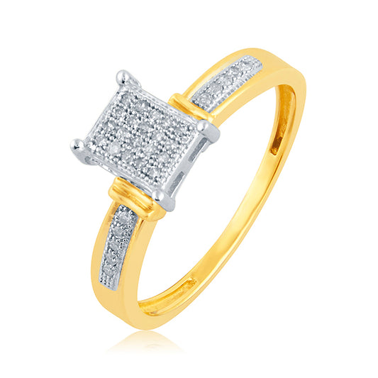 10K 0.10CT D-LADIES MICROPAVE RINGS