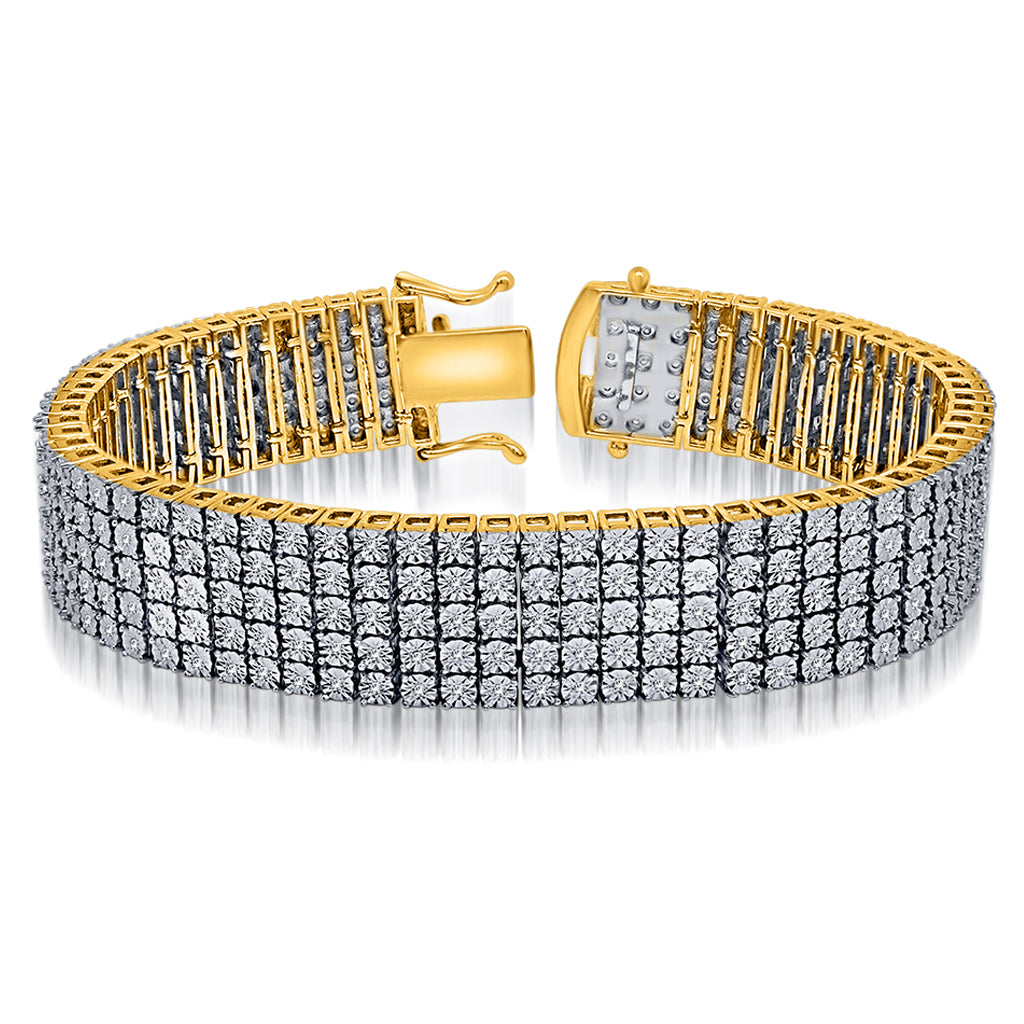 925 SS 0.66-1.09CT D-FANUC BRACELET (925)