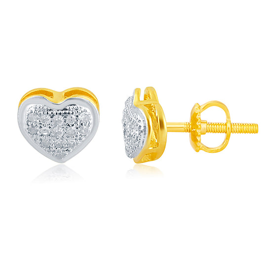 10K 0.10CT   D-" HEART  EARRING"