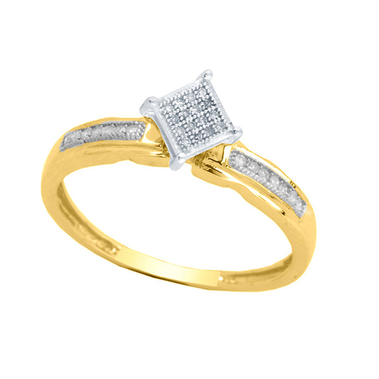 10K 0.09CT D-LADIES MICROPAVE RINGSS