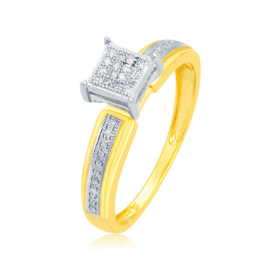 10K 0.10CT D-LADIES MICROPAVE RINGS