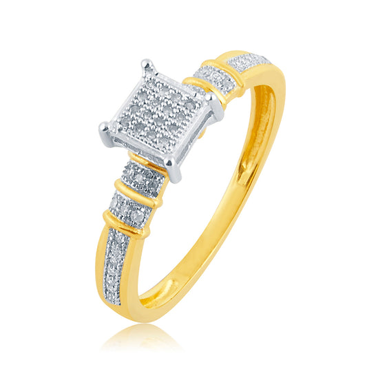 10K 0.10CT D-LADIES MICROPAVE RINGS