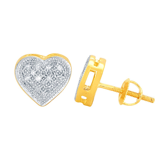 10K 0.10CT D-" HEART EARRING"