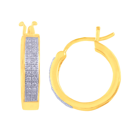 10K 0.15CT D-EARRING "HOOPS"