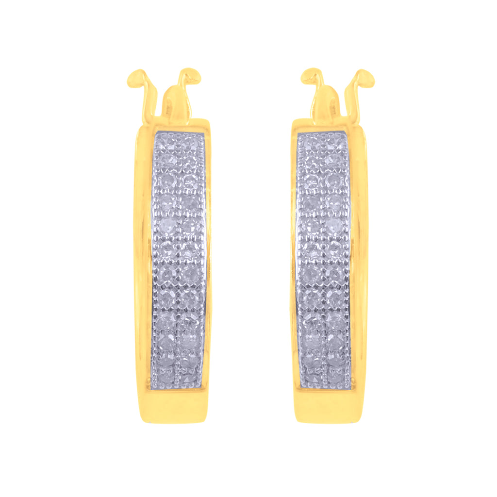 10K 0.15CT D-EARRING "HOOPS"