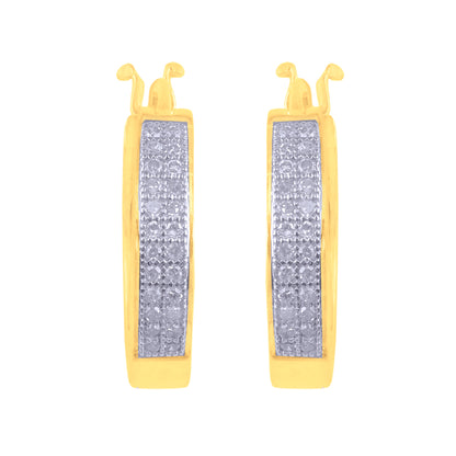 10K 0.15CT D-EARRING "HOOPS"