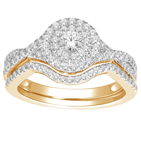 14K 0.75CT D-BRIDAL SET RDS CNTR 0.20CT