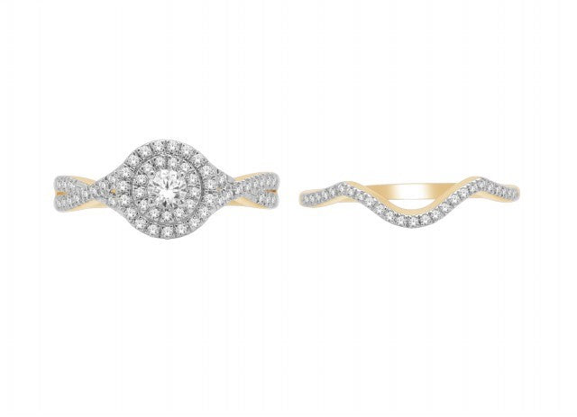 14K 0.75CT D-BRIDAL SET RDS CNTR 0.20CT