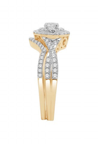 14K 0.75CT D-BRIDAL SET RDS CNTR 0.20CT