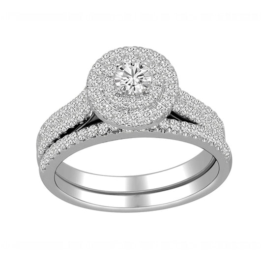 14K 1.00CT D-BRIDAL SET RDS CNTR 0.25CT