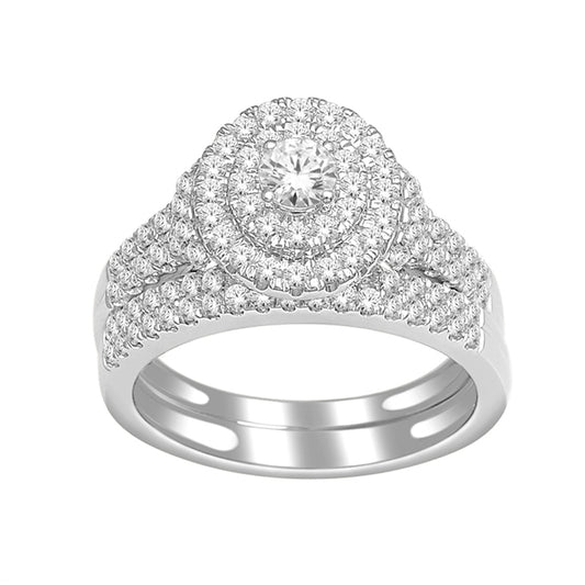 14K 1.00CT D-BRIDAL SET RDS CNTR 0.20CT