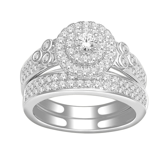 14K 0.99CT D-BRIDAL SET RDS CNTR 0.17-0.18CT