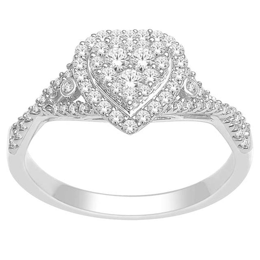 14K 0.50CT D-LADIES RINGS*HEART*