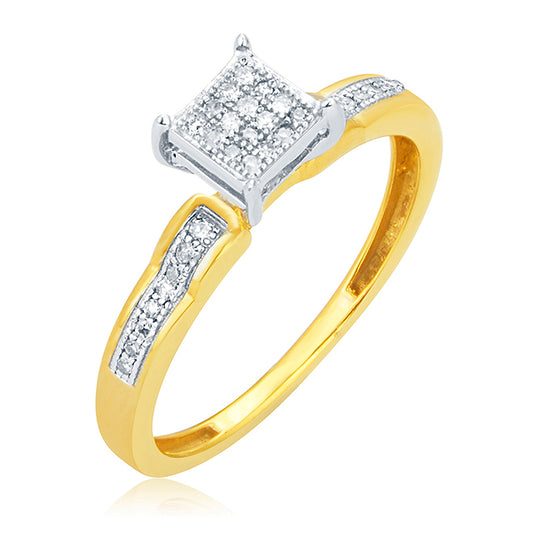 10K 0.10CT D-LADIES MICROPAVE RINGS
