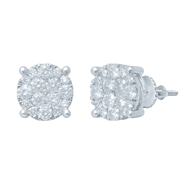 10KT 2.98-3.06CT D-SUPER FLOWER EARRINGS