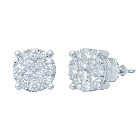 10KT 2.98-3.06CT D-SUPER FLOWER EARRINGS