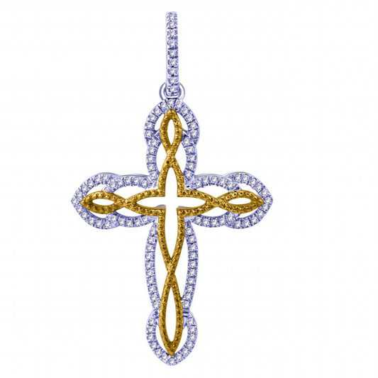 10K 0.15CT D-CROSS CHARM