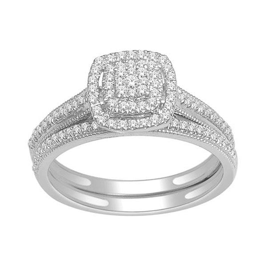 14K 0.35CT D-BRIDAL SET RDS LDS