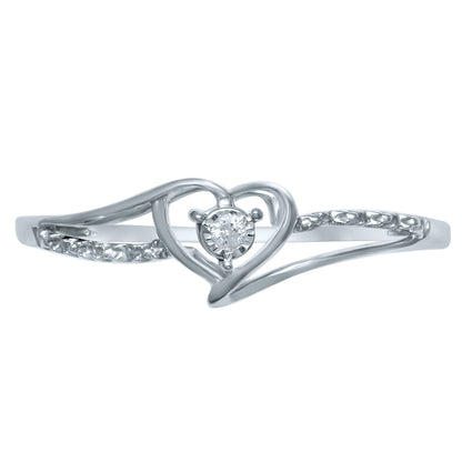 925 SS 0.02CT D-LADIES RING "HEART"