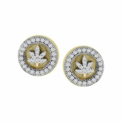 SPL PRICE: 10K 0.20CT D-EARRINGS "LEAF"