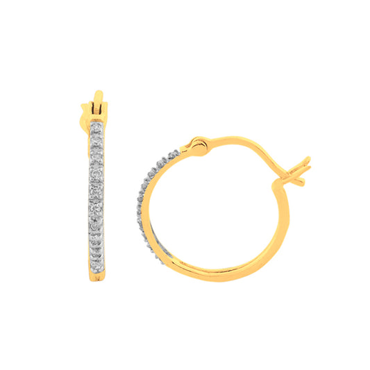 10K 0.05CT D-EARRINGS "HOOPS"