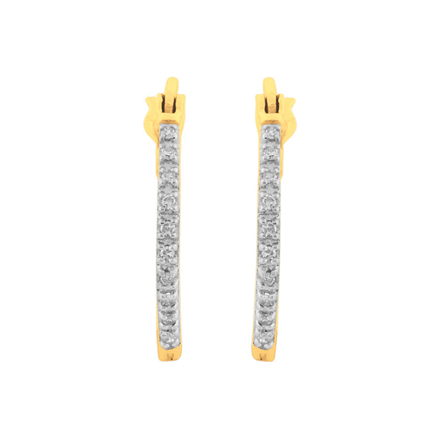 10K 0.05CT D-EARRINGS "HOOPS"