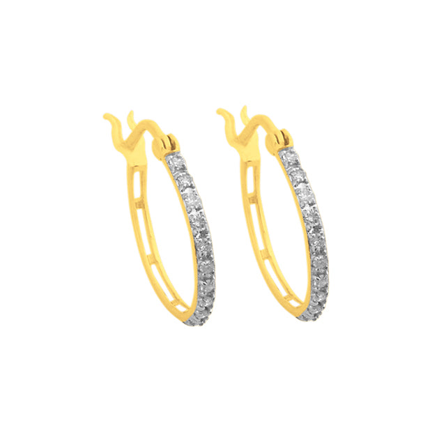 10K 0.10CT D-EARRINGS "HOOPS"