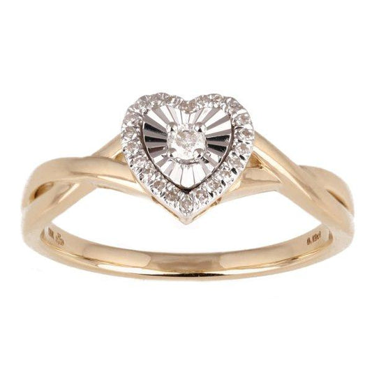 10K 0.12CT D-LADIES RINGS "HEART"