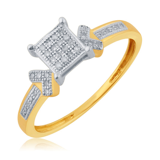 10K 0.09-0.10CT D-LADIES MICROPAVE RINGSS
