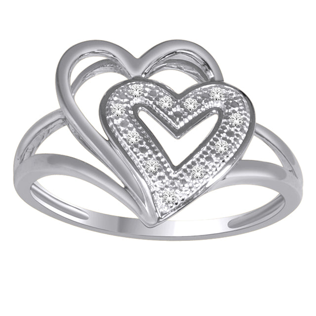 10K 0.04CT D-LADIES RINGS "HEART"