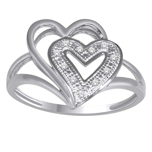 10K 0.04CT D-LADIES RINGS "HEART"