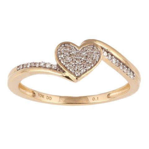 10K 0.10CT D-LADIES RING "HEART"