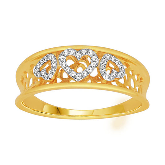 10K 0.10CT D-LADIES BANDS