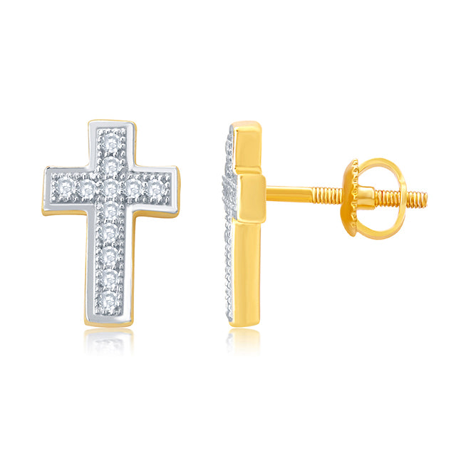 10K 0.07CT D-EARRING "CROSS"