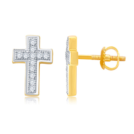10K 0.07CT D-EARRING "CROSS"