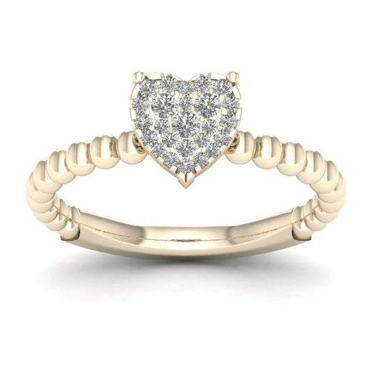 10K 0.19CT D-LADIES RINGS "HEART"